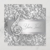 Elegante Music Treble Clef Einladung (Vorne/Hinten)