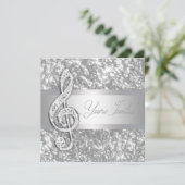 Elegante Music Treble Clef Einladung (Stehend Vorderseite)