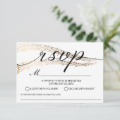 Elegante Music Wedding Song Request UAWG RSVP Karte (Stehend Vorderseite)