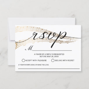 Elegante Music Wedding Song Request UAWG RSVP Karte