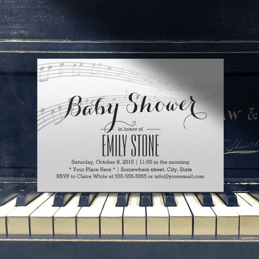 Elegante Musical Baby Shower Einladung