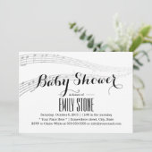 Elegante Musical Baby Shower Einladung (Stehend Vorderseite)