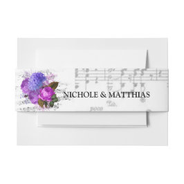 Elegante Musical Floral Wedding Einladungsbanderole