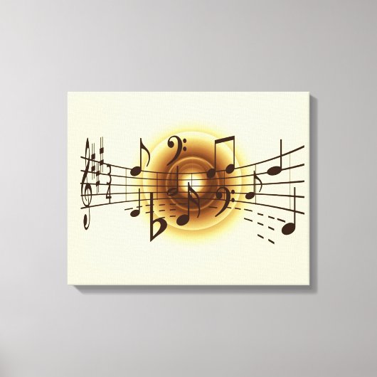 Elegante Musical Notes Wall Leinwand (Vorderseite)