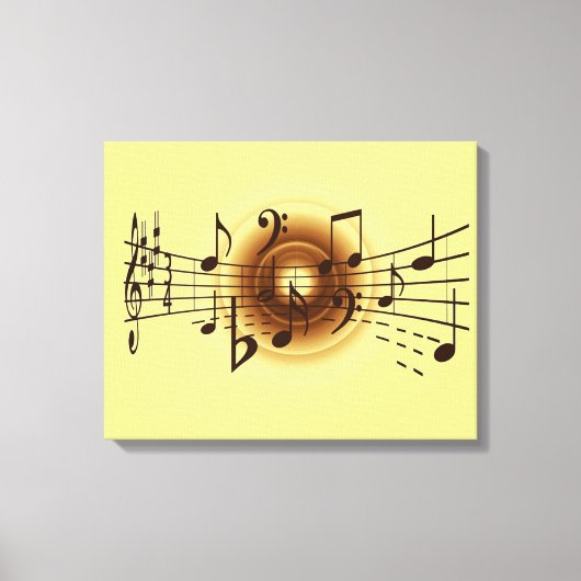 Elegante Musical Notes Wall Leinwand (Vorderseite)