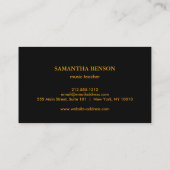 Elegante Musician Business Card mit Musical Guitar Visitenkarte (Rückseite)