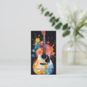 Elegante Musician Visitenkarte mit Gitarre (Stehend Vorderseite)