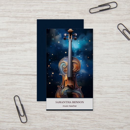 Elegante Musician Visitenkarte mit Musiknote (Vorderseite/Rückseite Beispiel)