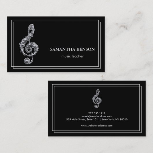 Elegante Musician Visitenkarte mit Musiknote (Vorne/Hinten)