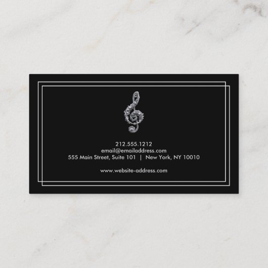Elegante Musician Visitenkarte mit Musiknote (Rückseite)