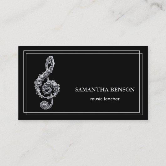 Elegante Musician Visitenkarte mit Musiknote (Vorderseite)
