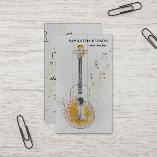 Elegante Musician Visitenkarte mit Musiknote (Vorderseite/Rückseite Beispiel)