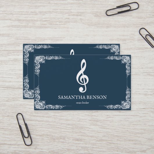 Elegante Musician Visitenkarte mit Musiknote (Vorderseite/Rückseite Beispiel)