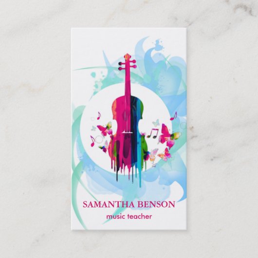 Elegante Musician Visitenkarte mit Musiknote (Vorderseite)