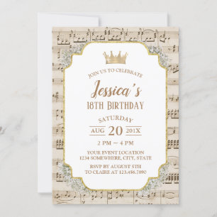Elegante Musik Baby's Breath Blumen zum 18. Geburt Einladung