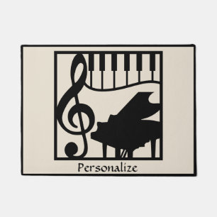 Elegante Musik Klavier Keyboard Notenschlüssel Sty Fußmatte