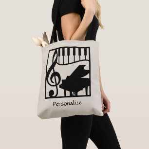 Elegante Musik Klavier Keyboard Notenschlüssel Sty Tasche