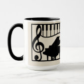 Elegante Musik Klavier Keyboard Notenschlüssel Sty Tasse (Links)