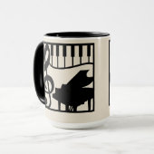 Elegante Musik Klavier Keyboard Notenschlüssel Sty Tasse (Vorderseite Links)