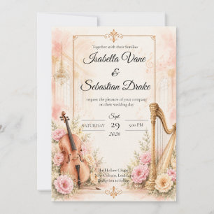 Elegante musikalische Hochzeit Hochzeit Einladung