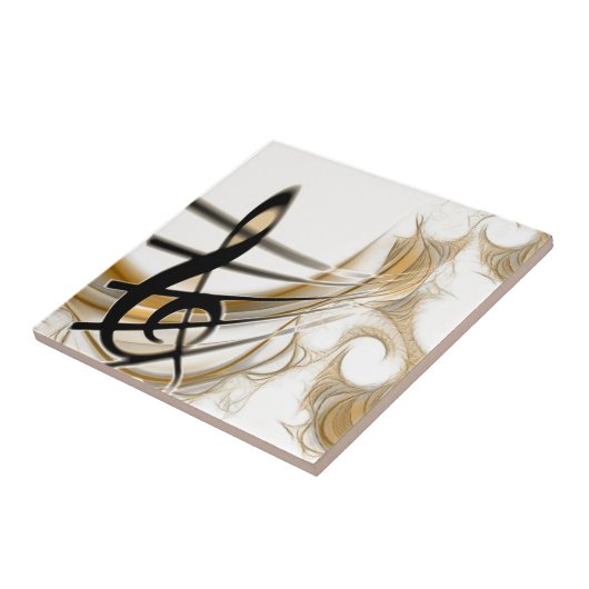 Elegante musikalische Note Fliese (Seite)