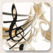 Elegante musikalische Note Getränkeuntersetzer (Vorderseite)