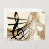 Elegante musikalische Note Postkarte (Vorne/Hinten)