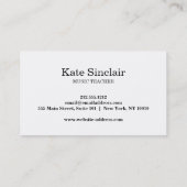 Elegante Musiklehrer Guitar Musical Business Card Visitenkarte (Rückseite)