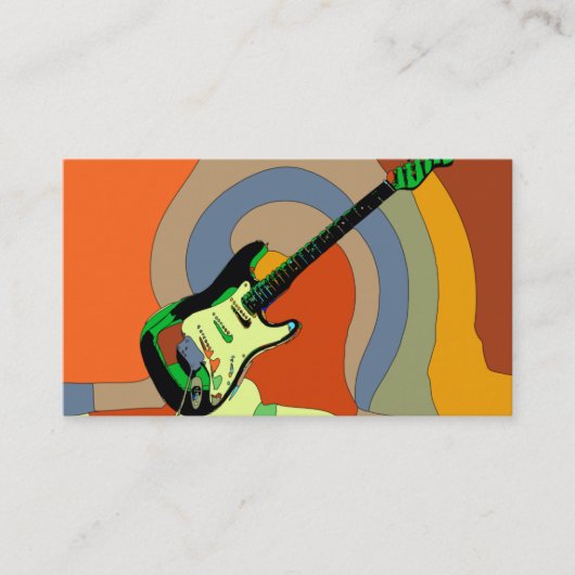 Elegante Musiklehrer Guitar Musical Business Card Visitenkarte (Vorderseite)