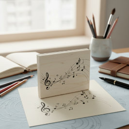 Elegante Musiknoten Gummi Briefmarke für Handwerk Gummistempel