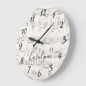Elegante Musiknoten mit Script Large Clock Große Wanduhr (Winkel)
