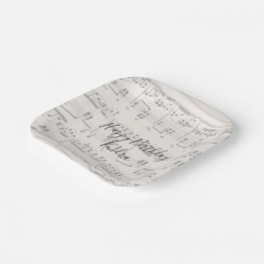Elegante Musiknoten mit Script Paper-Tellern Pappteller (Gewinkelt)
