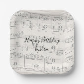 Elegante Musiknoten mit Script Paper-Tellern Pappteller (Vorderseite)