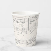 Elegante Musiknoten mit Skript Pappbecher (Rückseite)