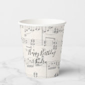 Elegante Musiknoten mit Skript Pappbecher (Vorderseite)