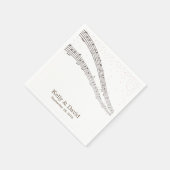 Elegante Musiknoten Musikalisches Hochzeitspapier Serviette (Ecke)