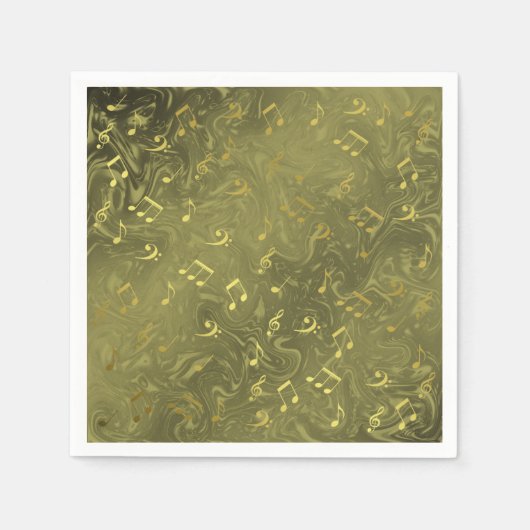 elegante Musiknoten-Papierservietten Serviette (Vorderseite)