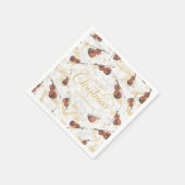 Elegante Musiknoten Violin Frohe Weihnachtsschrift Serviette (Ecke)