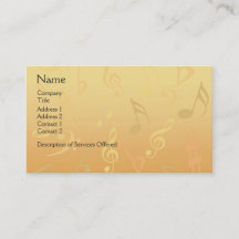 Elegante Musiknotes Business Cards - Gold Music
