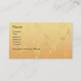 Elegante Musiknotes Business Cards - Gold Music Visitenkarte