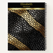 Elegante Muster einer schwarzen und goldenen Schla Notizblock (Rückseite)