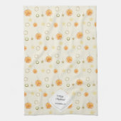 Elegante Muster Orangen und Sterne auf Beige Geschirrtuch (Vertikal)