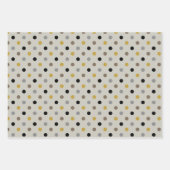 Elegante Muster Senfgelb Beige Graubraun Geschenkpapier Set (Vorderseite 2)