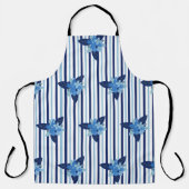 Elegante Muster Streifen monochromatisch blau Schürze (Vorderseite)