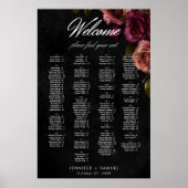 Elegante Mutes Rost Burgundy Blumensitze Poster (Vorne)