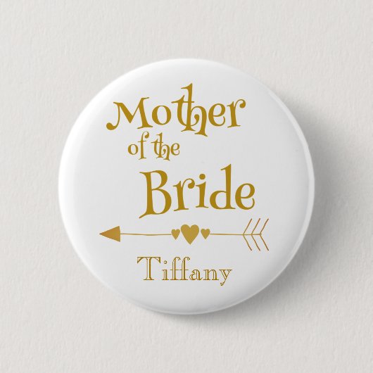 Elegante Mutter der Braut Button (Vorderseite)