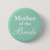 Elegante Mutter der Braut teal blaue Taste Button (Vorderseite)