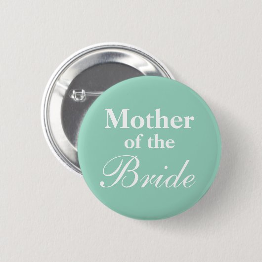 Elegante Mutter der Braut teal blaue Taste Button (Vorne & Hinten)