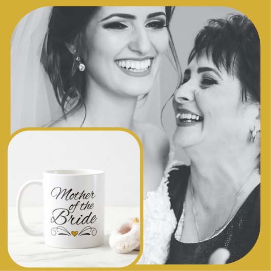 Elegante Mutter des Brautherzels Hochzeit von Gold Kaffeetasse