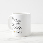 Elegante Mutter des Brautherzels Hochzeit von Gold Kaffeetasse (Vorderseite Links)